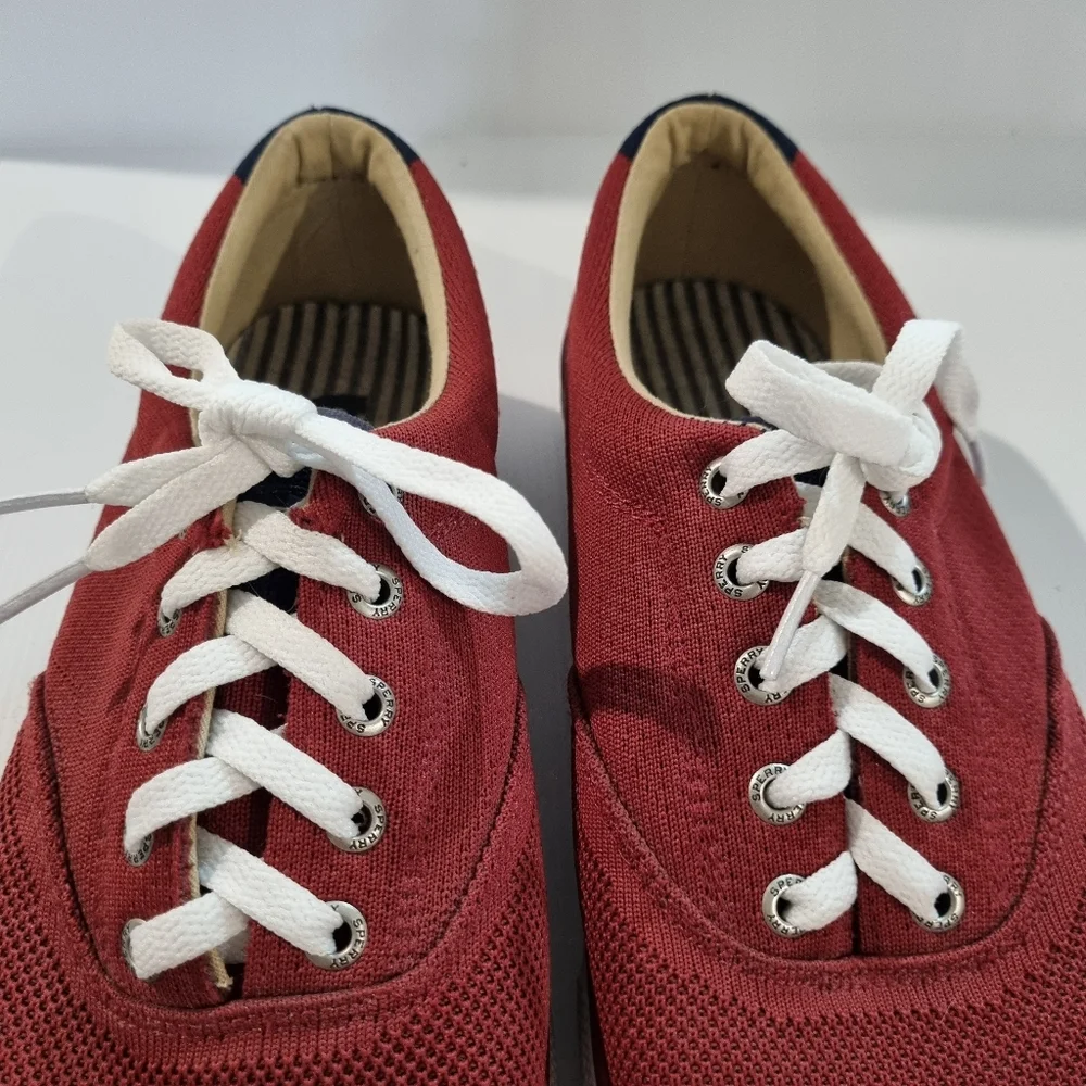 SPERRY Men's Maroon & White  Top-Sider Sneakers, Size 11 - Picture 5 of 15